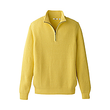 MEN Washable Half Zip Sweater