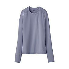 WOMEN Mesh Crew Neck Long Sleeve T Shirt(Dry)