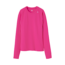 WOMEN Mesh Crew Neck Long Sleeve T Shirt(Dry)
