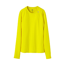 WOMEN Mesh Crew Neck Long Sleeve T Shirt(Dry)