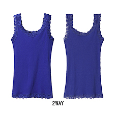 WOMEN 2 Way Rib Laced Tank Top