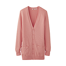 WOMEN Washable Cotton V Neck Long Cardigan