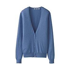 WOMEN Cotton Silk Cashmere V Neck Cardigan