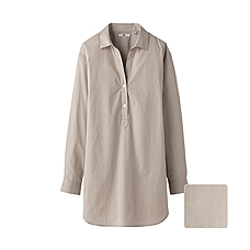 WOMEN Cotton Pull Over Long Sleeve Shirt Tunic