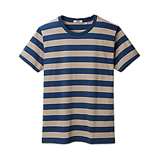 MEN Striped Short Sleeve T Shirt D