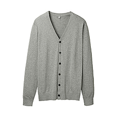 MEN Cotton Cashmere V Neck Cardigan