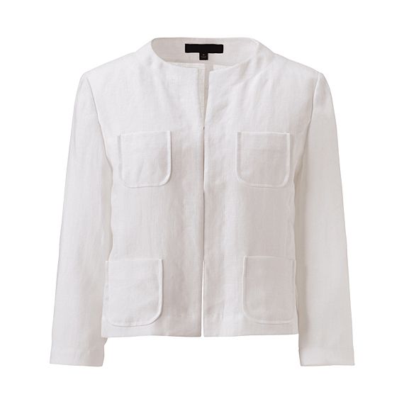 WOMEN Premium Linen Collarless Jacket A