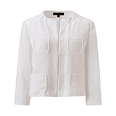 WOMEN Premium Linen Collarless Jacket A