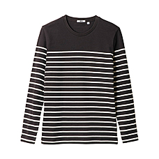 MEN Striped Crew Neck Long Sleeve T Shirt