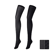 WOMEN Tights 2P(Herringbone&Mini Daimond Pattern)+
