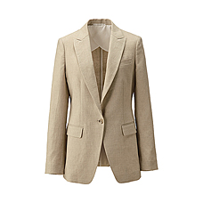 WOMEN Premium Linen Long Tailored Jacket A
