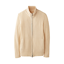 MEN Washable Full Zip Sweater
