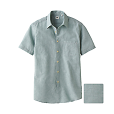 MEN Cotton Linen Short Sleeve Shirt