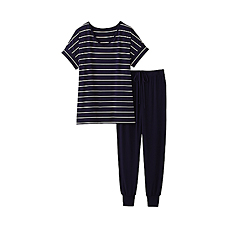 WOMEN AIRism Lounge Set(Stripe)(Short Sleeve)