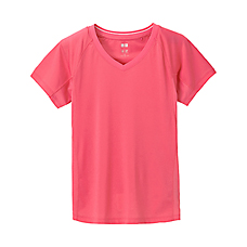 WOMEN Mesh V Neck Short Sleeve T(Dry)