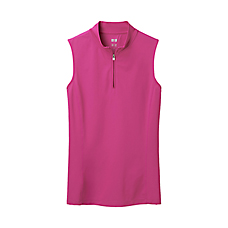 WOMEN Mesh Half Zip Sleeveless Polo Shirt(Dry)+I
