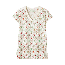 WOMEN L.Ashley V Neck Short Sleeve T C