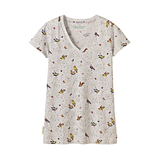 WOMEN L.Ashley V Neck Short Sleeve T D