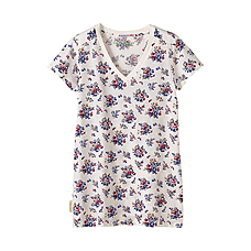 WOMEN Laura Ashley V Neck Short Sleeve T G