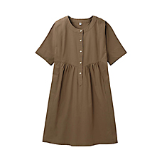 WOMEN Crisp Cotton Pull Over Short Sleeve Dress
