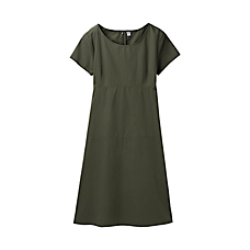WOMEN Crisp Cotton Short Sleeve Dress