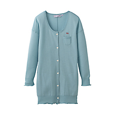 WOMEN UU Cotton U Neck 3/4 Sleeve Long Cardigan