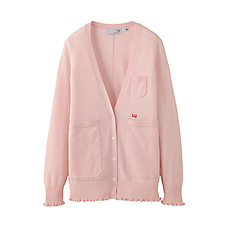 WOMEN UU Cotton V Neck Cardigan