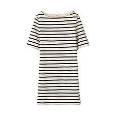 WOMEN Striped Boat Neck Half Sleeve Tunic