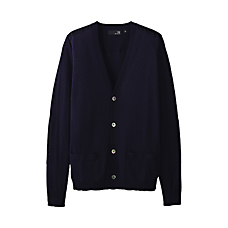 MEN UU Cotton V Neck Cardigan