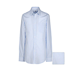 MEN Extra Fine Cotton Slim Fit Stripe Long Sleeve Shirt+E1