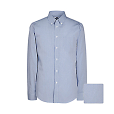 MEN Extra Fine Cotton Slim Fit Check Long Sleeve Shirt+E