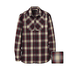 MEN UU Check Long Sleeve Shirt A+