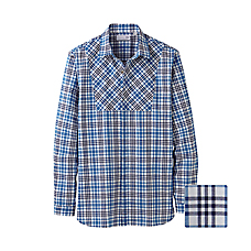 MEN UU Check Long Sleeve Shirt B+