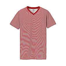 MEN Dry Mesh Striped V Neck Short Sleeve T Shirt