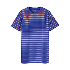 MEN Dry Mesh Striped Crew Neck Short Sleeve T Shirt A