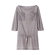 WOMEN UU Drawstring 3/4 Sleeve Printed Tunic
