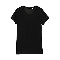 WOMEN Silk Crew Neck Short Sleeve T