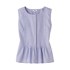 WOMEN Pleated Sleeveless Blouse+E2