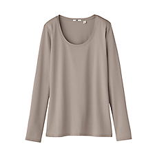 WOMEN Premium Stretch U Neck Long Sleeve T-Shirt