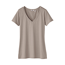 WOMEN Premium Stretch V Neck Short Sleeve T-Shirt