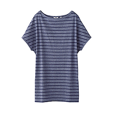 WOMEN Cotton Striped Short Sleeve Tunic
