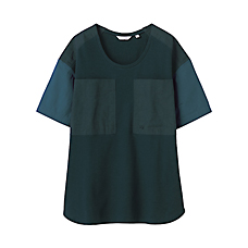 WOMEN UU Double-Pocketed Half Sleeve Big T