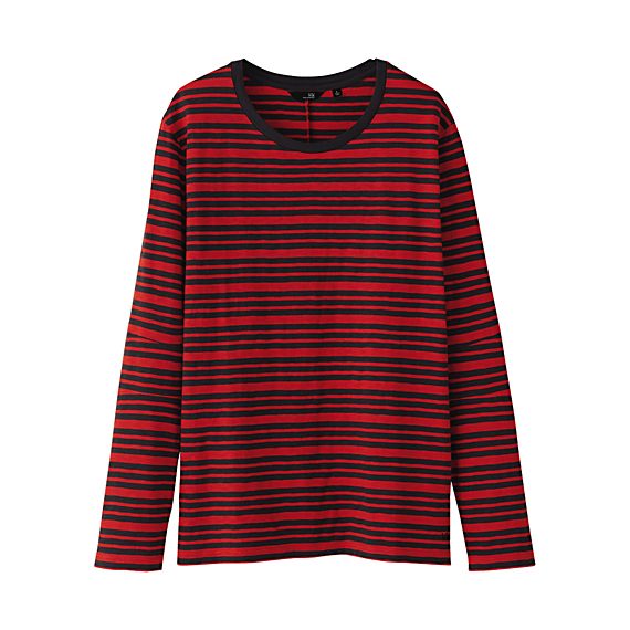 MEN UU Light Cotton Striped Long Sleeve T Shirt