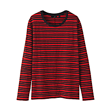 MEN UU Light Cotton Striped Long Sleeve T Shirt