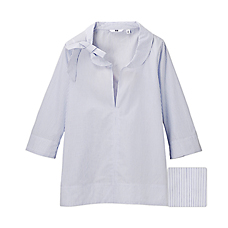 WOMEN Ribbon 3/4 Sleeve Shirt A