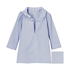 WOMEN Ribbon 3/4 Sleeve Shirt B