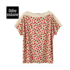 WOMEN mt Boat Neck Short Sleeve T-Shirt D