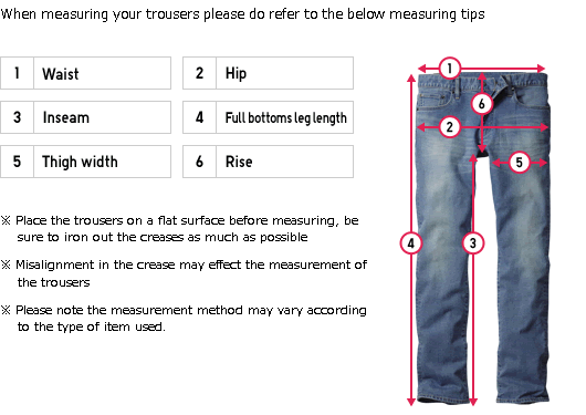 uniqlo jeans sizing