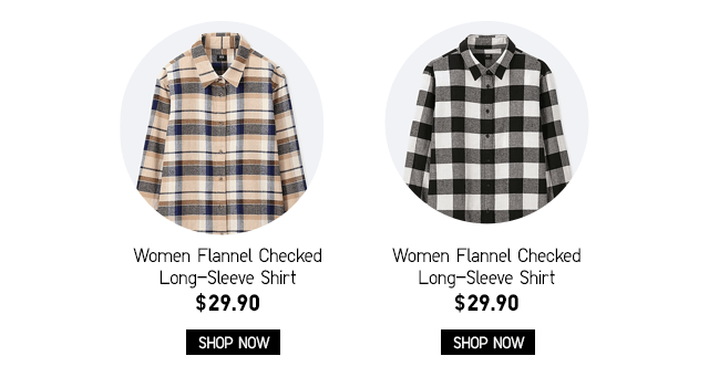 WOMEN FLANNEL CHECKED LONG-SLEEVE SHIRT