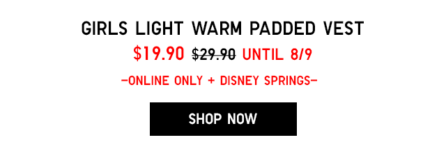 GIRLS LIGHT WARM PADDED VEST